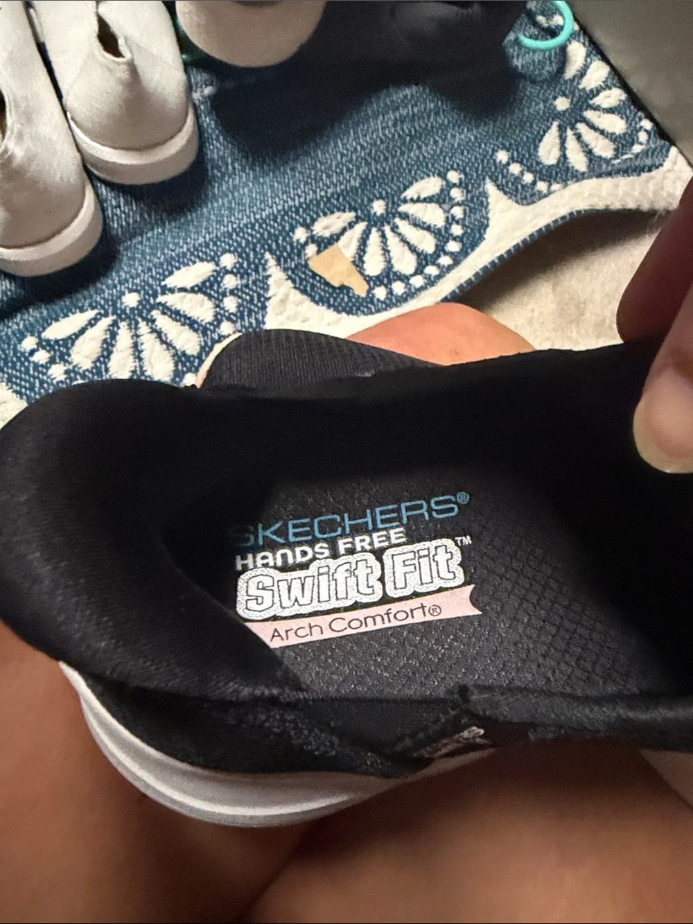 Skechers Black Slip-On Athletic Sneakers with White Sole